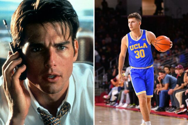 O aspirante a agente esportivo Jack Seidler é Jerry Maguire O armador do UCLA Bruins, Jack Seidler (30), dribla pela quadra.