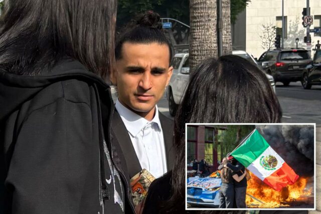 O ato covarde de Rioter ao deixar o tribunal por atirar explosivos em policiais no centro de Los Angeles
