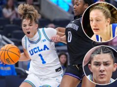 O basquete feminino da UCLA começa forte para vencer o estado de Ohio na semifinal do Big Ten Tournament Estrela da UCLA, Kiki Rice