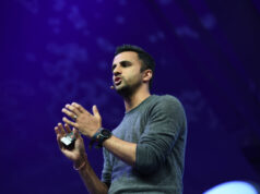 O candidato que o Vale do Silício construiu é agora aquele que eles querem derrubar Ethan Agarwal, Aaptiv, on Centre Stage during day three of Collision 2019 at Enercare Center in Toronto, Canada.