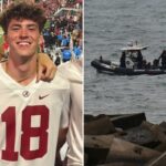 O estudante da Universidade do Alabama, James Gracey, é visto caminhando em direção às rochas perto da praia antes de morrer em Barcelona: testemunha