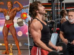O filho sósia de Arnold Schwarzenegger, Joseph Baena, vence a primeira competição de fisiculturismo O filho sósia de Arnold Schwarzenegger, Joseph Baena, vence a primeira competição de fisiculturismo
