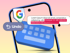 O gesto de ‘desfazer’ do Gboard é um compromisso com o qual estou disposto a conviver Uma pessoa usando o teclado QWERTY Mini