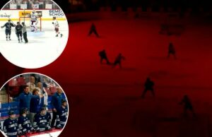 O jogo de hóquei universitário foi interrompido durante a chance de gol do OT depois que as luzes se apagaram em uma cena bizarra O jogo de hóquei universitário foi interrompido durante a chance de gol do OT depois que as luzes se apagaram em uma cena bizarra