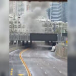 O momento em que o ataque iraniano atinge o centro de Tel Aviv