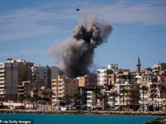 O mundo enfrenta uma “recessão severa e acentuada”, com anos de preços de petróleo de US$ 150 por barril e “implicações econômicas profundas” devido à guerra no Irã, alerta o chefe da BlackRock, enquanto a Shell diz que a Europa está a poucos dias da escassez de combustível Uma nuvem de fumaça e um fragmento de concreto sobem do local de um ataque aéreo israelense na periferia leste de Tiro, no sul do Líbano, em 24 de março.