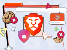 O navegador que prioriza a privacidade que finalmente me fez deixar os grandes para trás Uma tela de smartphone com um navegador aberto, o mascote do Android e alguns logotipos de navegador diferentes ao redor.