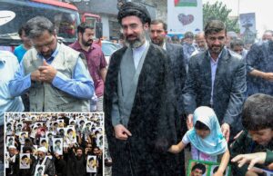 O novo impotente líder supremo do Irã divulga a primeira declaração – após surgirem relatos, ele está em coma e teve uma perna amputada Mojtaba Khamenei participa de um comício em Teerã.