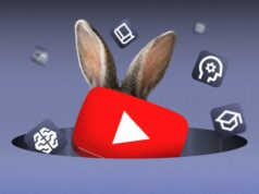 O truque para transformar a toca do coelho do YouTube em uma educação de verdade Um jovem usando um laptop e fones de ouvido, sentado entre os logotipos flutuantes do YouTube e do NotebookLM.