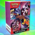 O Pokémon TCG: Scarlet & Violet - Destined Rivals Booster Bundle em um fundo branco