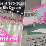 Escritório com tema da Barbie de Mary Anne Trotter. Ela esperava coletar mercadorias.