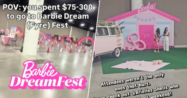 Os Superfãs da Barbie estão chamando este evento de 3 Escritório com tema da Barbie de Mary Anne Trotter. Ela esperava coletar mercadorias.