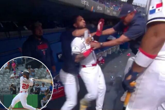 Os ânimos aumentam entre o infielder panamenho Jonathan Arauz, técnico em momento selvagem do WBC

