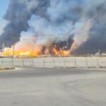 O campo de gás South Pars, no Irã, após um ataque nos últimos dias