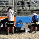 Os fãs da Fórmula 1 despiram Albert Park após o Grande Prêmio da Austrália em Melbourne, removendo até mesmo painéis publicitários