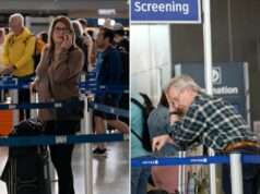 Os viajantes revelam quem eles culpam pelas filas de quilômetros de extensão no aeroporto de Houston enquanto Trump resgata o pagamento da TSA Os viajantes revelam quem eles culpam pelas filas de quilômetros de extensão no aeroporto de Houston enquanto Trump resgata o pagamento da TSA