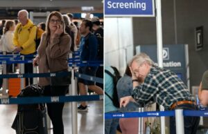 Os viajantes revelam quem eles culpam pelas filas de quilômetros de extensão no aeroporto de Houston enquanto Trump resgata o pagamento da TSA Os viajantes revelam quem eles culpam pelas filas de quilômetros de extensão no aeroporto de Houston enquanto Trump resgata o pagamento da TSA