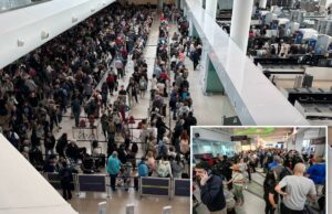 Os viajantes são aconselhados a chegar 4 horas mais cedo em meio a enormes atrasos nos aeroportos devido ao desligamento contínuo do DHS Os viajantes são aconselhados a chegar 4 horas mais cedo em meio a enormes atrasos nos aeroportos devido ao desligamento contínuo do DHS