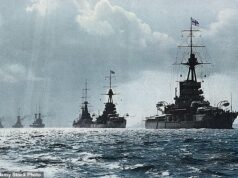 PATRICK BISHOP: Nenhuma medida do status reduzido da Grã-Bretanha é tão comovente quanto o declínio da nossa outrora poderosa Marinha A Marinha em 1914, quando a Grã-Bretanha tinha de longe a maior frota que o mundo já tinha visto, capaz de projetar poder para todos os cantos do globo, escreve Patrick Bishop