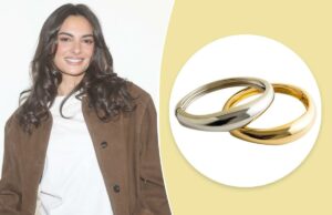 Paige DeSorbo diz que essas pulseiras de US$ 9 parecem “muito caras” Duas pulseiras de ouro, uma em prata e outra em ouro amarelo, entrelaçadas.