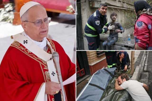 Papa Leão emite forte repreensão à guerra 'atroz' com o Papa Leão emite forte repreensão à guerra 'atroz' com o Irã na mensagem do Domingo de Ramos: 'As mãos estão cheias de sangue'