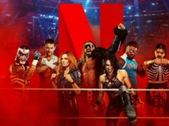 Paul Heyman provoca ‘End of Seth Rollins’ na ‘WrestleMania 42’ antes da grande agitação da WWE A group of wrestlers in a ring, with a giant red letter 'N' behind them