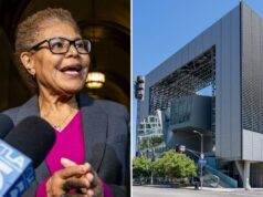Pesquisa chocante mostra que a maioria dos eleitores de Los Angeles hesita em apoiar Karen Bass A prefeita de Los Angeles, Karen Bass, falando aos repórteres.