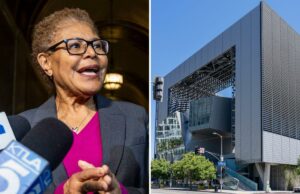 Pesquisa chocante mostra que a maioria dos eleitores de Los Angeles hesita em apoiar Karen Bass A prefeita de Los Angeles, Karen Bass, falando aos repórteres.