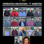 Colagem de drogas, armas de fogo, dinheiro e apetrechos para drogas apreendidos pelo xerife do condado de Placer.