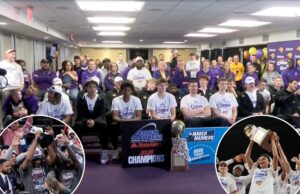 Por que a reação do norte de Iowa ao jogar em St. John’s em March Madness pareceu tão estranha na TV Um técnico de basquete do Northern Iowa Panthers cortando a rede depois de vencer o Missouri Valley Conference Tournament.