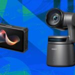 câmeras obsbot e monitor mixer de vídeo