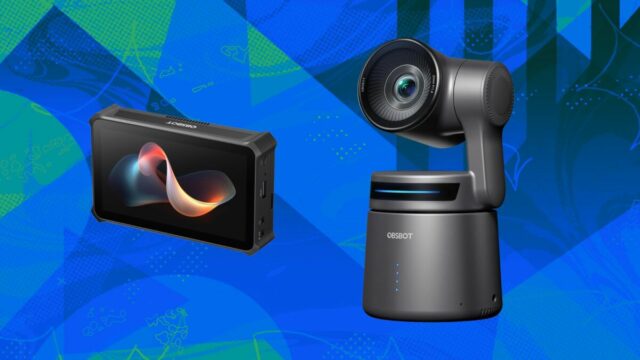 câmeras obsbot e monitor mixer de vídeo