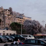 Prédio de Beirute virou escombros por ataque israelense