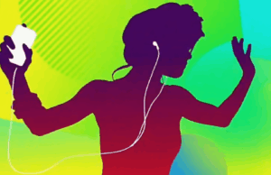 Prepare-se para comemorar os 50 anos da Apple com a playlist perfeita Silhueta de anúncio do iPod
