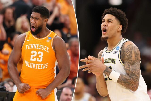 Jaylen Carey nº 23 dos Voluntários do Tennessee comemora durante o segundo tempo contra os Ciclones do Estado de Iowa no Sweet Sixteen do Torneio de Basquete Masculino da NCAA de 2026 no United Center em 27 de março de 2026 em Chicago, Illinois.