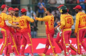 Primeiro lote de jogadores do Zimbábue deixam a Índia depois que a ICC elabora uma rota aérea alternativa, Índias Ocidentais ainda presas Primeiro lote de jogadores do Zimbábue deixam a Índia depois que a ICC elabora uma rota aérea alternativa, Índias Ocidentais ainda presas