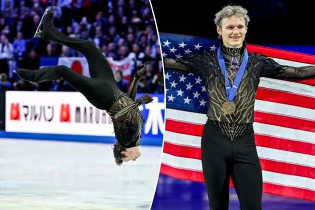 'Quad God' Ilia Malinin vinga a decepção olímpica com um salto mortal para trás pelo terceiro título mundial consecutivo
