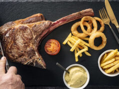 Quanto custaria um jantar médio em uma churrascaria na década de 1970 açougueiro segurando lombo de vaca