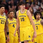 Michigan Wolverines players against Purdue Boilermakers