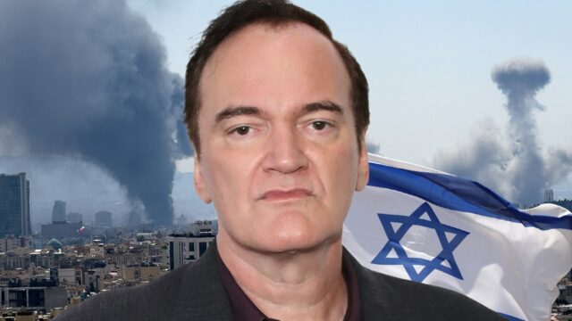Quentin Tarantino recebe a bandeira israelense