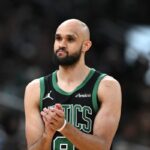 Boston Celtics star Jayson Tatum in a game against the Dallas Mavericks