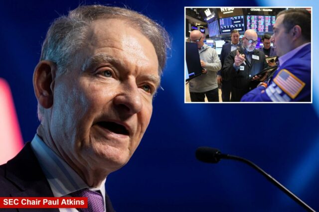 Paul Atkins, presidente da Comissão de Valores Mobiliários dos EUA, fala na Conferência Global Cleared Markets da FIA em Boca Raton, Flórida.