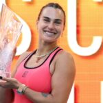 Aryna Sabalenka em ação.