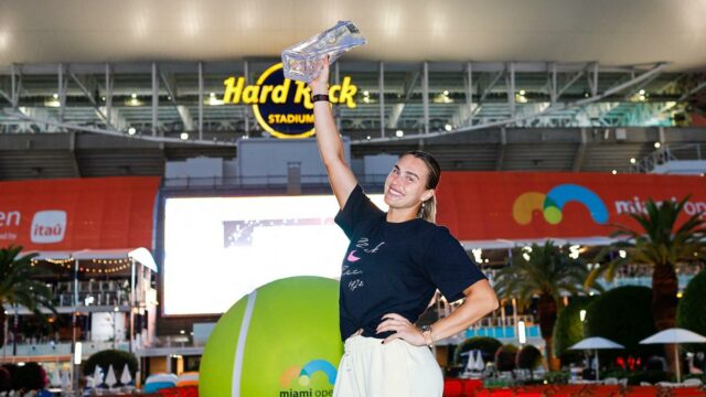 Sabalenka, número 1 do mundo, vence o Miami Open 2026 e se torna a quinta mulher a completar 'Sunshine Double'
