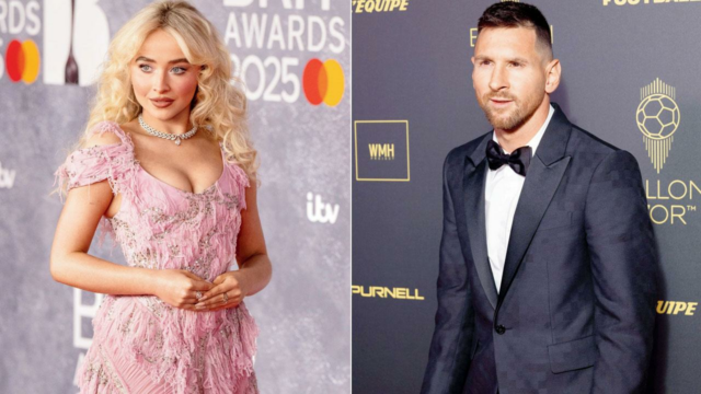 Sabrina Carpenter posa com a camisa de Lionel Messi da vitória na Copa do Mundo de 2026
