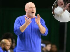 Saint Louis estendendo o candidato a treinador Josh Schertz – quando as pesquisas em Syracuse e Providence começam O técnico do Saint Louis, Josh Schertz, reagindo durante um jogo de basquete.