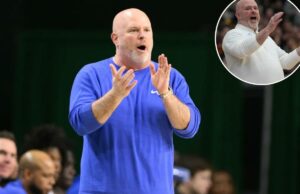 Saint Louis estendendo o candidato a treinador Josh Schertz – quando as pesquisas em Syracuse e Providence começam O técnico do Saint Louis, Josh Schertz, reagindo durante um jogo de basquete.