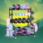 Se eu tivesse uma academia em casa, este seria o rack de armazenamento que compraria durante a promoção de primavera da Amazon