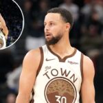 Stephen Curry acertou um arremesso de três pontos contra o Detroit Pistons.