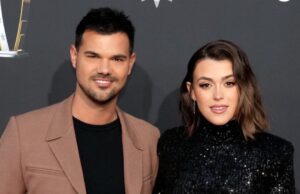 Taylor Lautner e sua esposa Tay anunciam que estão esperando seu primeiro filho Taylor e Tay Lautner no 13º NFL Honors anual no Resorts World Theatre em 8 de fevereiro de 2024 em Las Vegas.